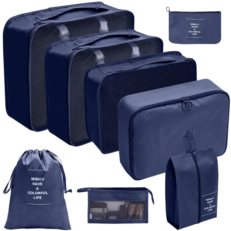 Travel Organizer Packing Cube Set – Up to 10 Pieces for Clothes, Shoes & Luggage