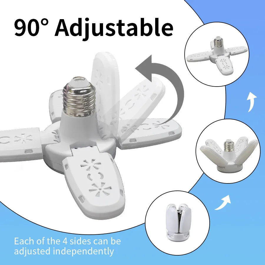 Foldable LED Fan Bulb – 28W | Bright White 6500K