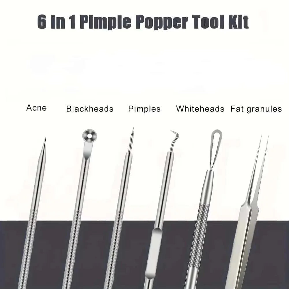 UltraGlow – 6-Piece Precision Pimple & Blackhead Removal Set