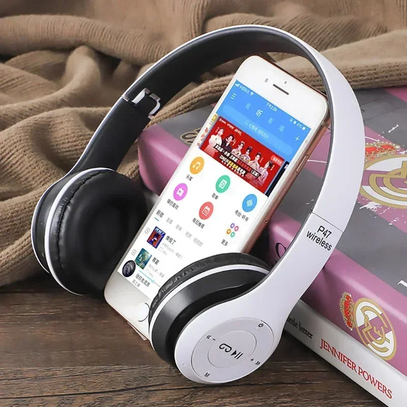 P47 Wireless Bluetooth Headphones – Stereo Sound, Mic, Noise Cancelling, for Sports & Gaming, PC Compatible