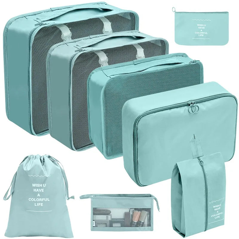 Travel Organizer Packing Cube Set – Up to 10 Pieces for Clothes, Shoes & Luggage