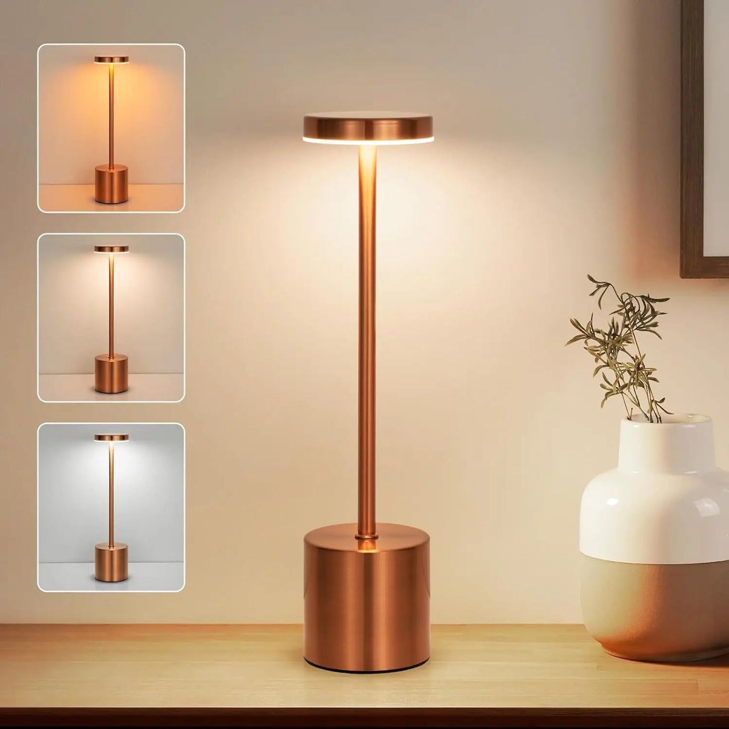 LED Touch Table Lamp – Rechargeable Wireless Night Light