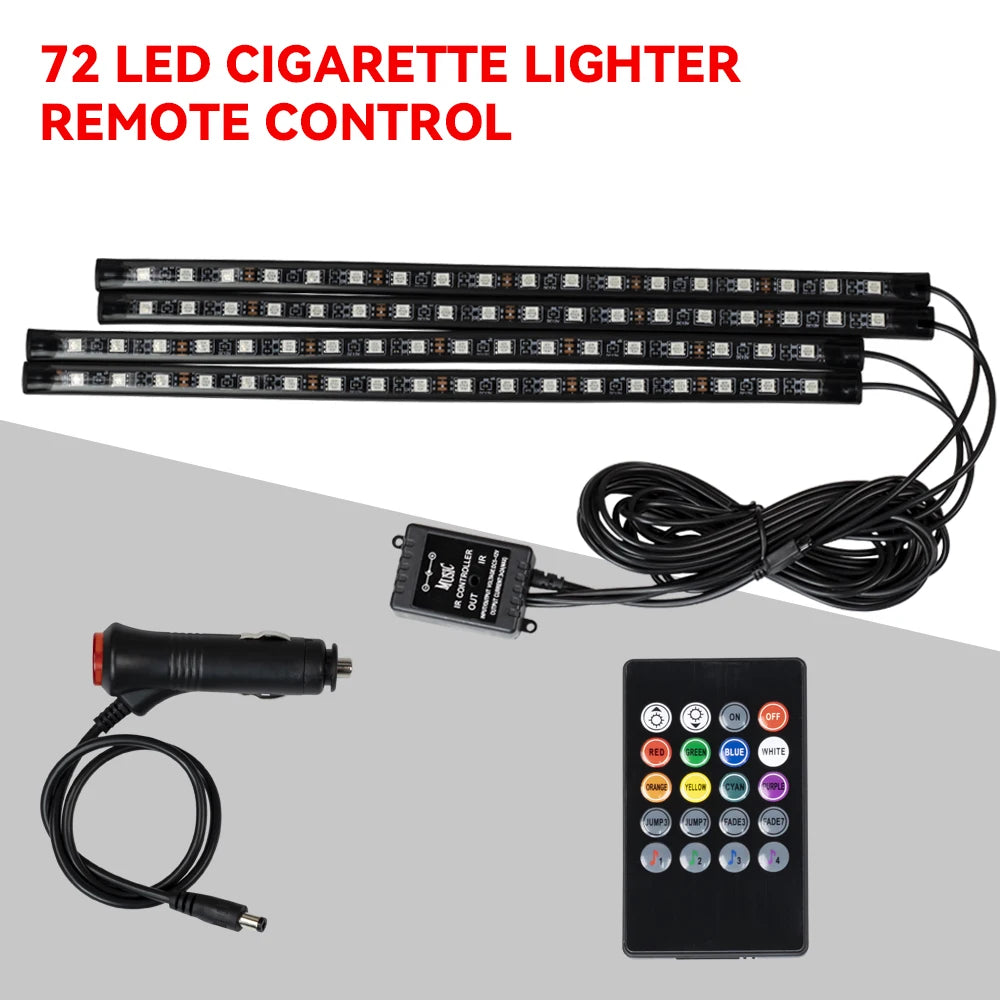 RGB Neon Car Interior LED Light – USB, App & Remote Control, Music Sync Ambient Lamp