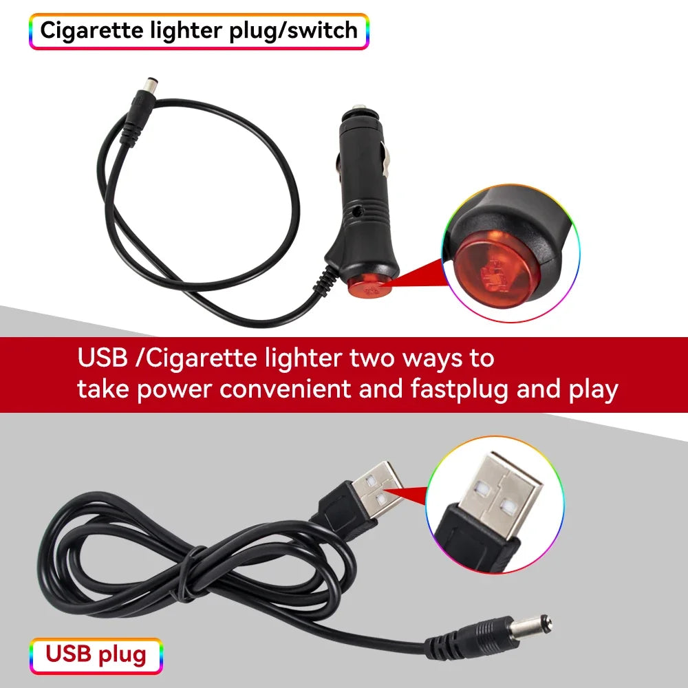 RGB Neon Car Interior LED Light – USB, App & Remote Control, Music Sync Ambient Lamp