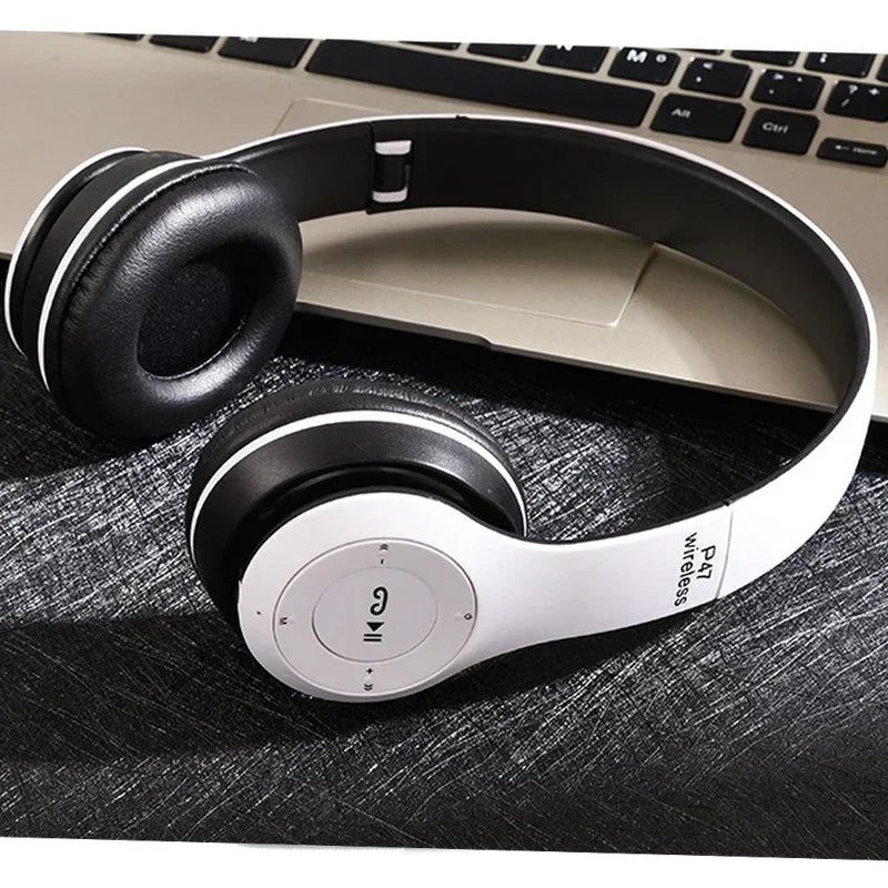 P47 Wireless Bluetooth Headphones – Stereo Sound, Mic, Noise Cancelling, for Sports & Gaming, PC Compatible