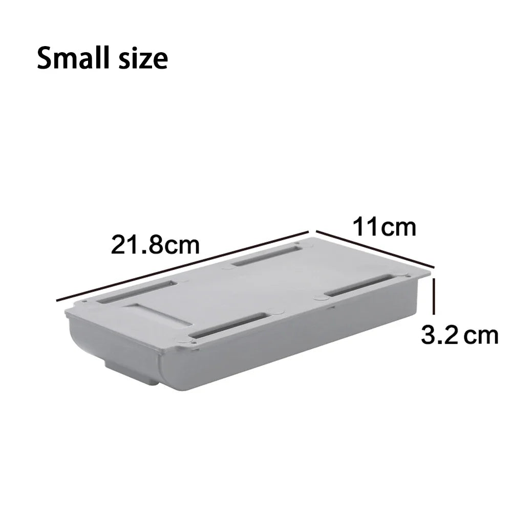 Hidden Under-Desk Storage Drawer – Self-Adhesive Organizer for Stationery & Accessories