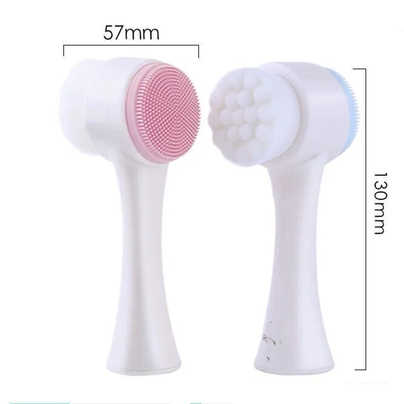 SilkGlow 3D Dual-Sided Silicone Facial Cleansing & Exfoliating Brush