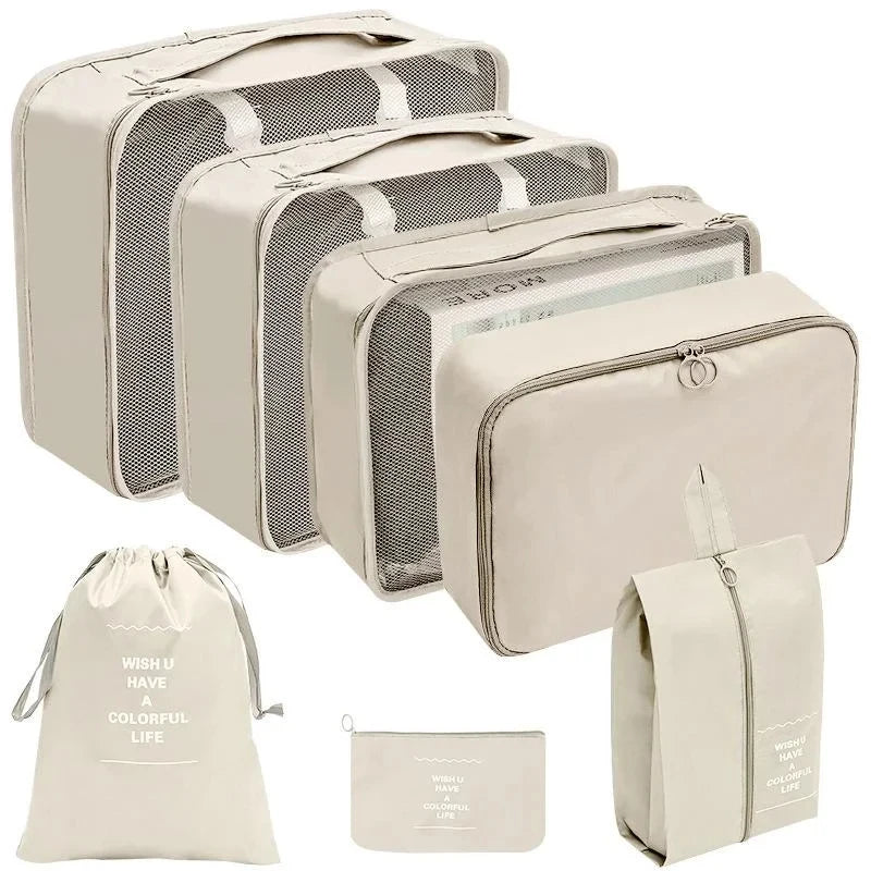 Travel Organizer Packing Cube Set – Up to 10 Pieces for Clothes, Shoes & Luggage