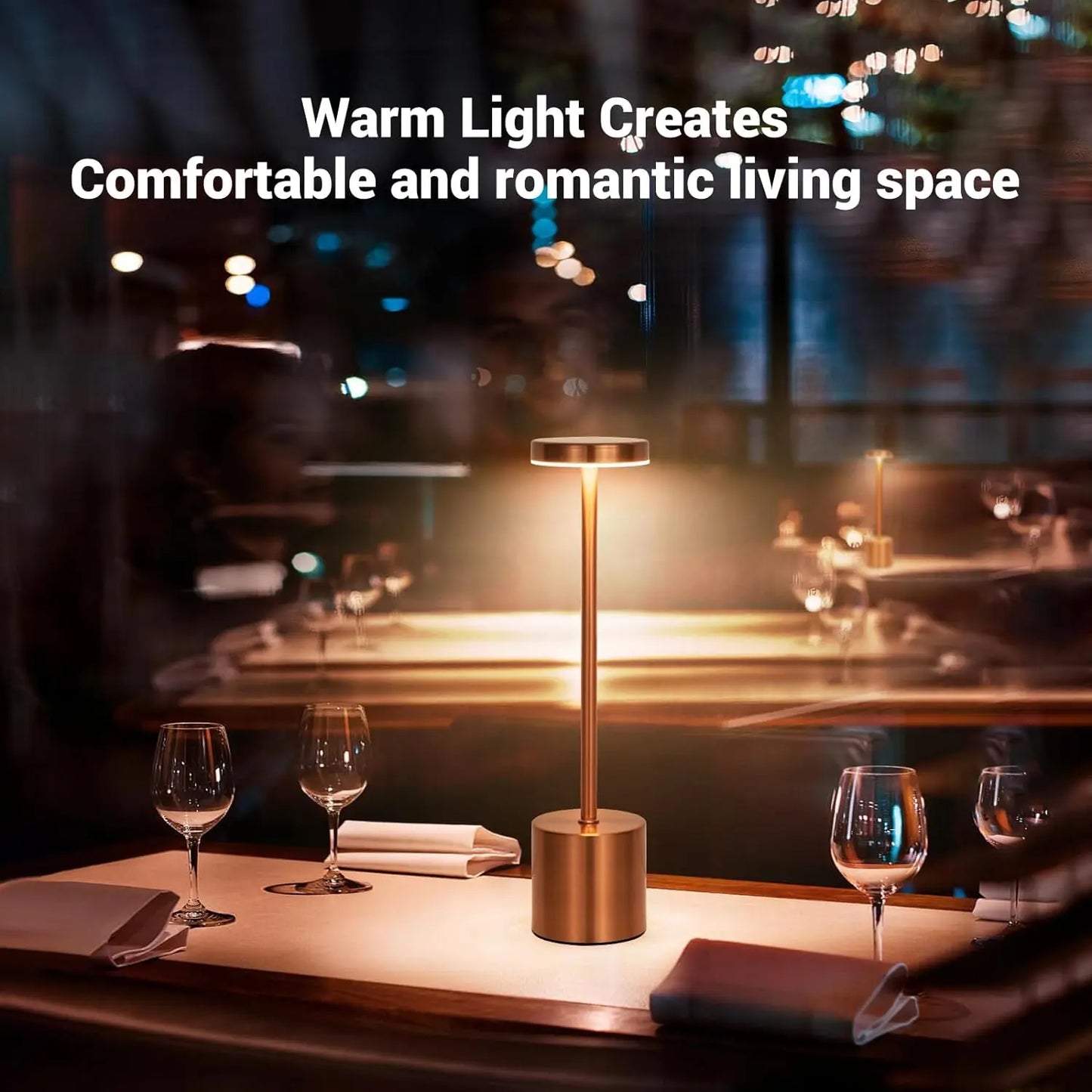 LED Touch Table Lamp – Rechargeable Wireless Night Light