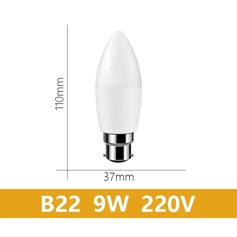 LED Candle Lamp 9W for Home & Office - E27/E14/B22