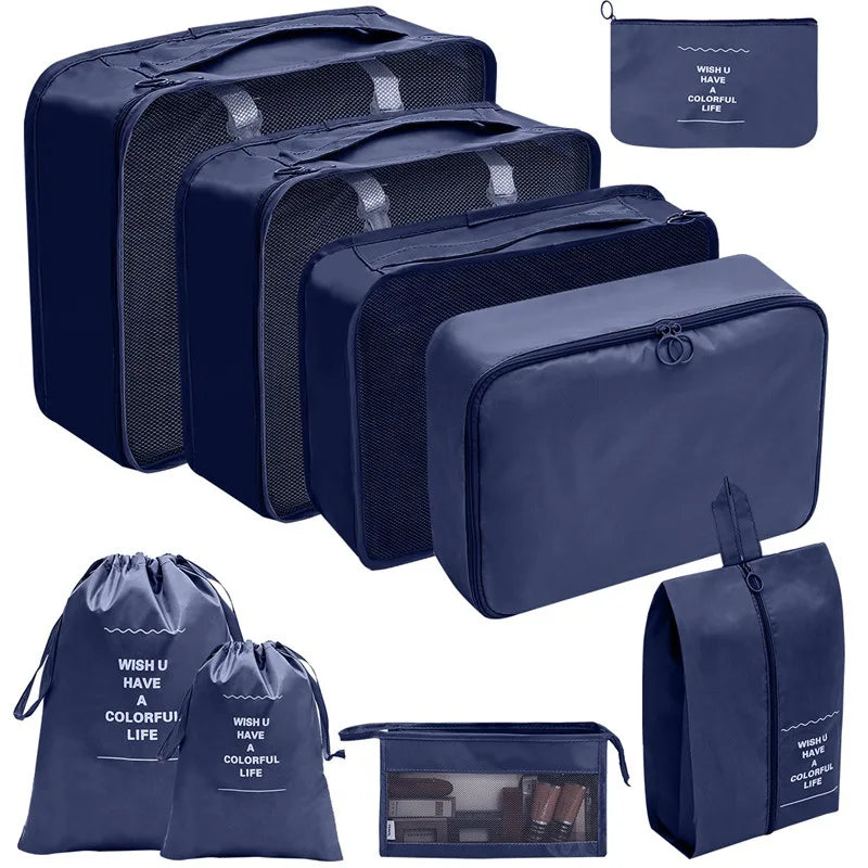 Travel Organizer Packing Cube Set – Up to 10 Pieces for Clothes, Shoes & Luggage