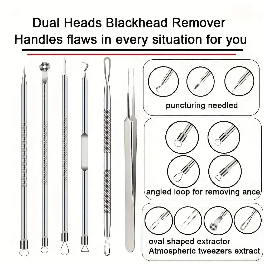 UltraGlow – 6-Piece Precision Pimple & Blackhead Removal Set