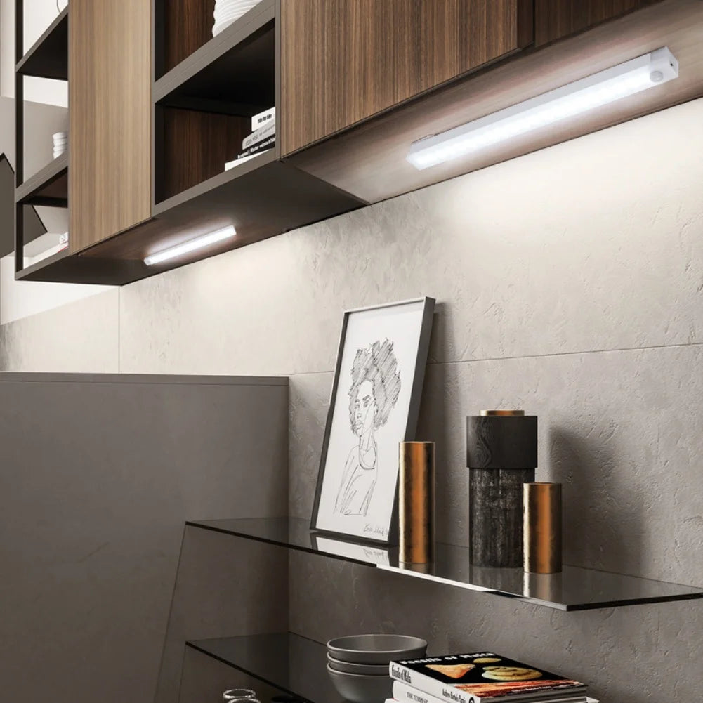 Motion Sensor LED Night Light – Wireless, Rechargeable, Type-C, for Cabinets & Stairs