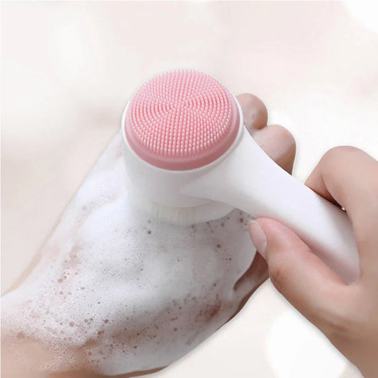 SilkGlow 3D Dual-Sided Silicone Facial Cleansing & Exfoliating Brush