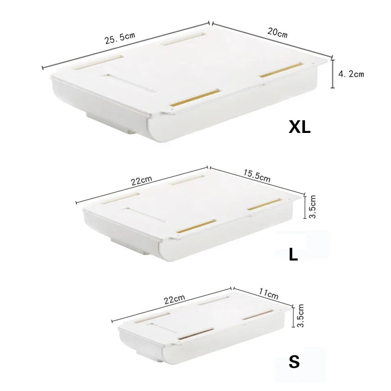 Hidden Under-Desk Storage Drawer – Self-Adhesive Organizer for Stationery & Accessories