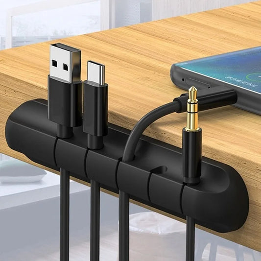 Silicone Cable Organizer Clip – Desktop Cord Holder for USB, Mouse & Headphone Cables