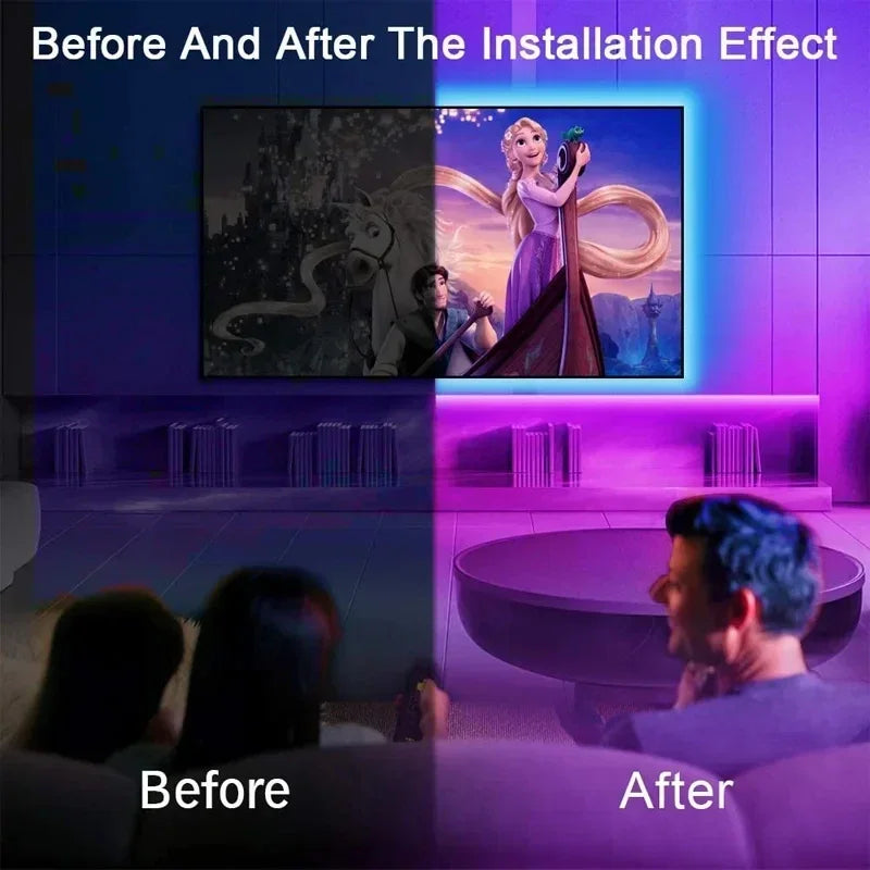 USB RGB LED Strip Lights – App Controlled, Colour Changing, Flexible Tape for TV & Room Decor