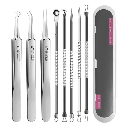LuxeSkin – 8-Piece Blackhead & Acne Extractor Kit