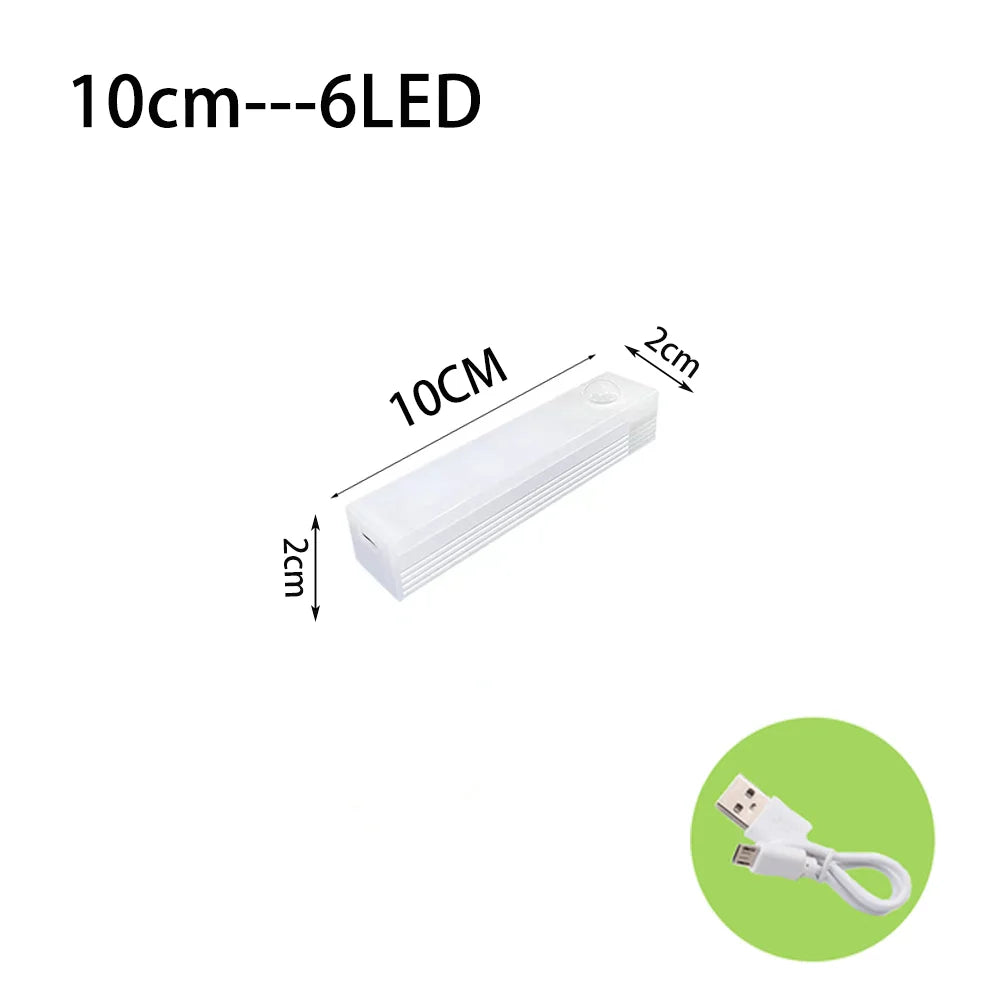 Motion Sensor LED Night Light – Wireless, Rechargeable, Type-C, for Cabinets & Stairs