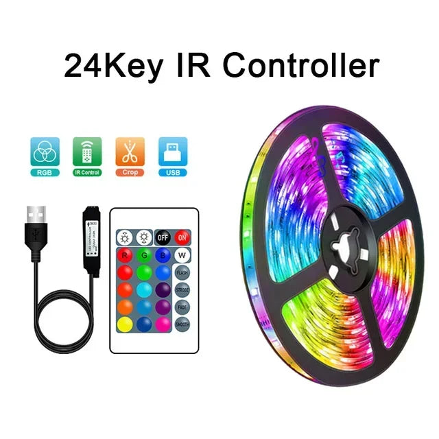 USB RGB LED Strip Lights – App Controlled, Colour Changing, Flexible Tape for TV & Room Decor