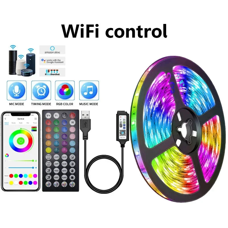 USB RGB LED Strip Lights – App Controlled, Colour Changing, Flexible Tape for TV & Room Decor