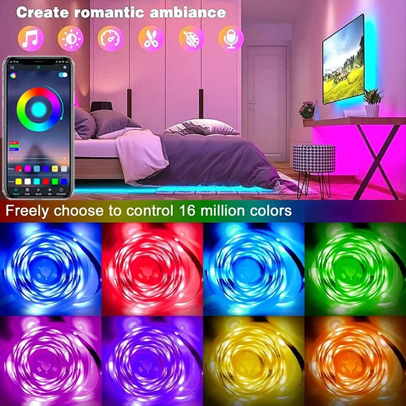 USB RGB LED Strip Lights – App Controlled, Colour Changing, Flexible Tape for TV & Room Decor
