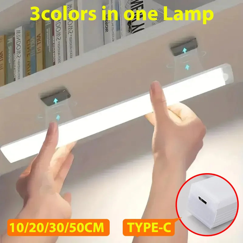 Motion Sensor LED Night Light – Wireless, Rechargeable, Type-C, for Cabinets & Stairs
