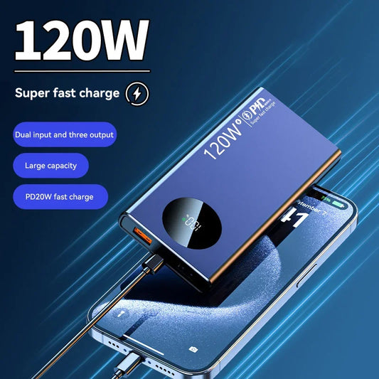 Ultra Slim Power Bank | 10000mAh / 20000mAh / 50000mAh | 120W Super Fast Charging with Digital Display.