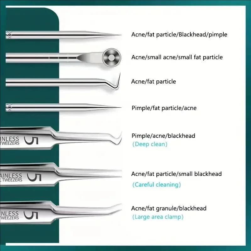 LuxeSkin – 8-Piece Blackhead & Acne Extractor Kit